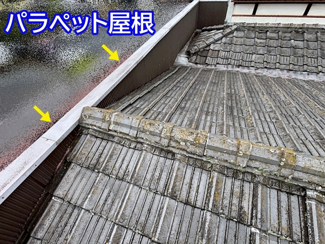 屋根の周囲を立ち上がりで囲んだパラペット