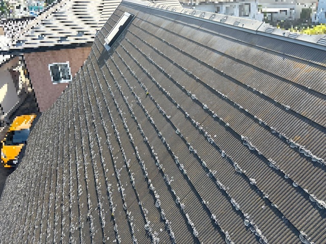 45度の急勾配屋根は梯子での修理は困難