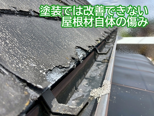 塗装での改善は見込めない屋根材自体が傷んだパミール