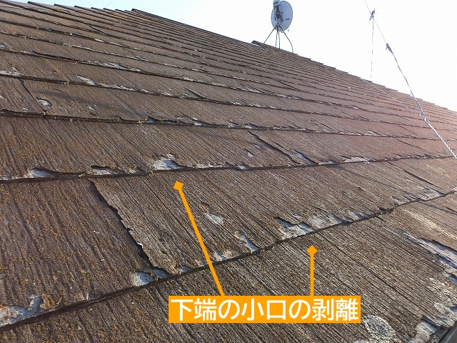 茨城町で屋根材の先端が白く見えたのはパミールの層間剝離でした