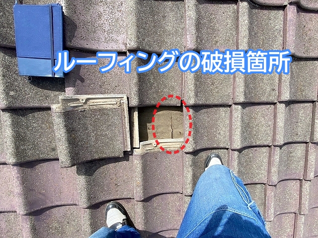 経年劣化で破損したルーフィング