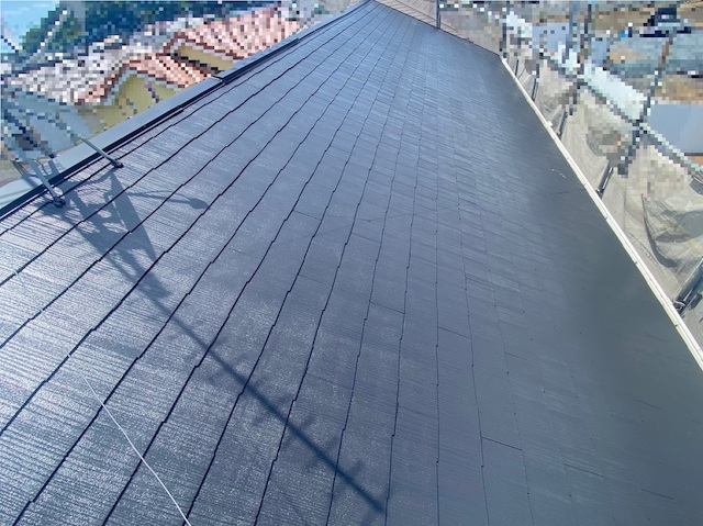 屋根塗装が完了した水戸市のコロニアル屋根