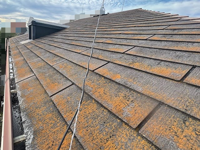 水戸市　メタル建材の高耐久SGL鋼板屋根材　リファーナフッ素　施工前の写真