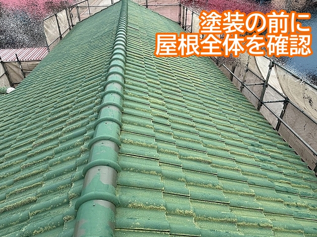 雨漏り箇所以外にも塗装前に屋根全体を確認