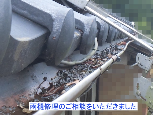 雨樋修理のご相談をいただいた常陸大宮市の雨樋