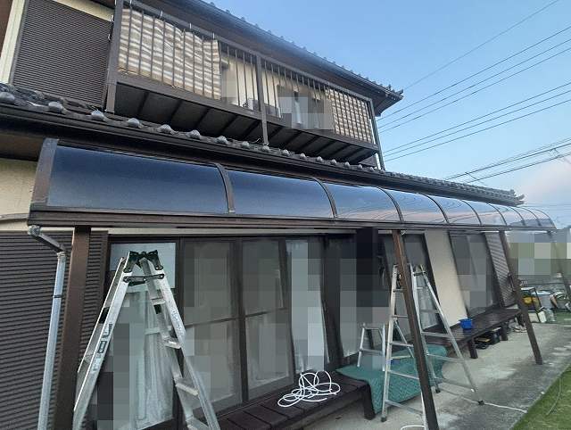 テラスパネルの交換が完了したひたちなか市のテラス屋根
