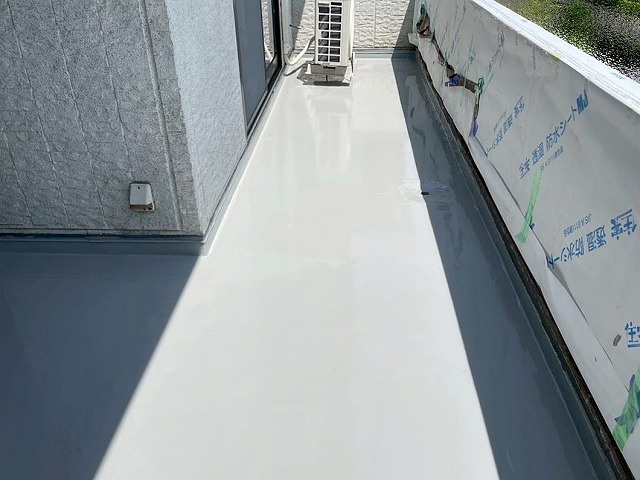 常陸太田市　ベランダ防水と腰壁部分補修完了後にいただいたお客様の声