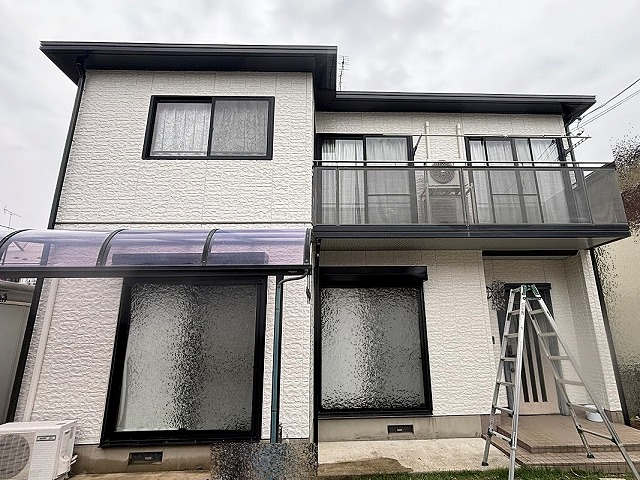水戸市で屋根カバーと外壁塗装を同時に行い足場を有効活用した住宅