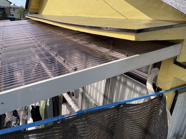 波板交換が完了した茨城町のテラス屋根