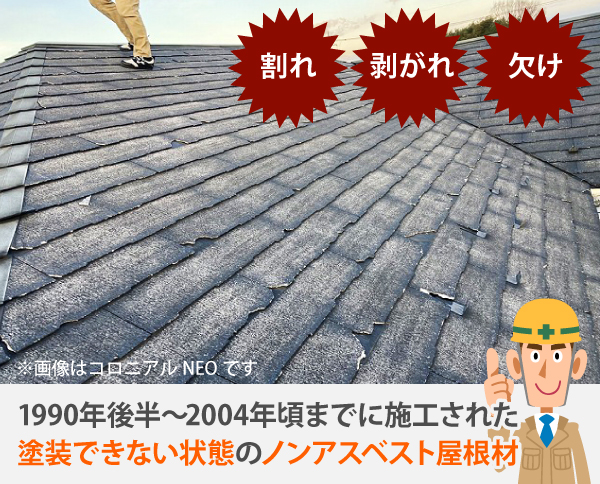 ノンアスベストに変更した初期商品であるコロニアルNEO