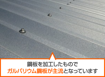折半屋根はガルバリウム鋼板が主流