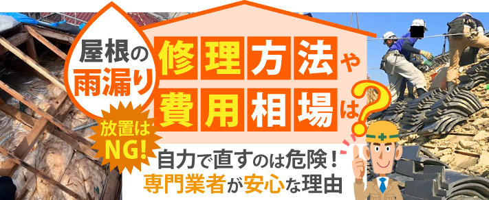 屋根の雨漏り修理方法や費用相場は?放置はNG! 自力で直すのは危険!専門業者が安心な理由